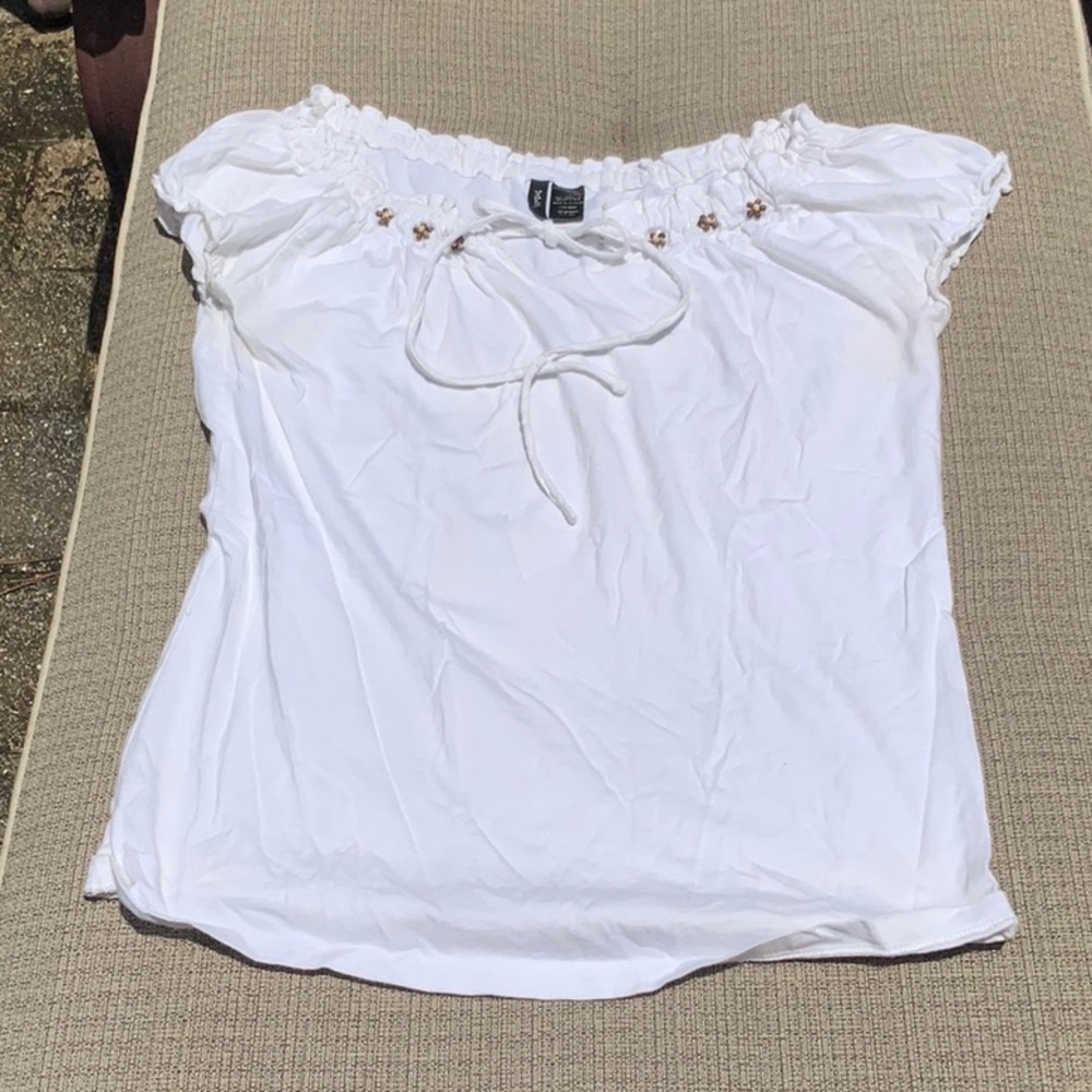 Molly Maxi White 100% Cotton Top, Size Small